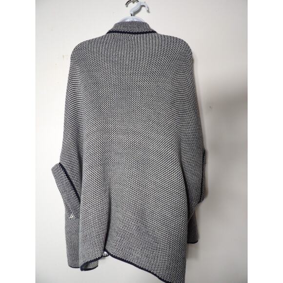 Janice Sweater Cardigan One Size Lagenlook Knit Kimono Style Blue Open Style - Picture 5 of 14